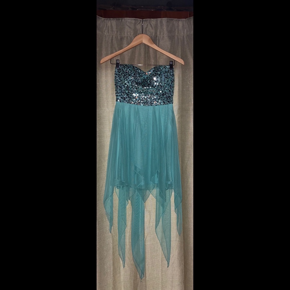 Teal Hi-Lo Gown